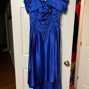 Royal Blue Satin Formal Dress
